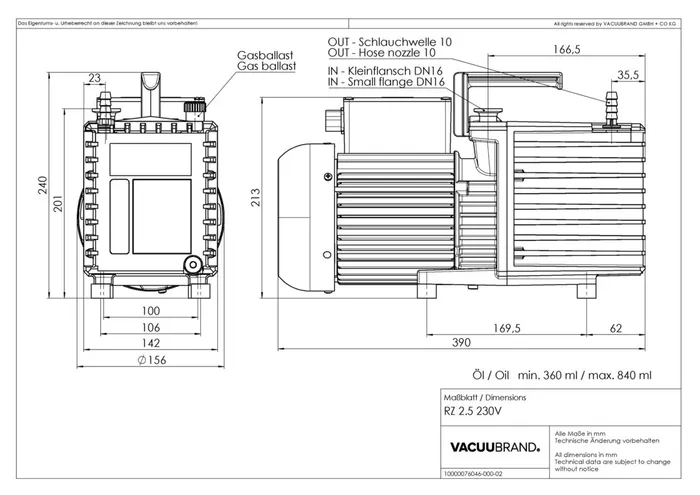 Bombas de paletas rotativas RZ VACUUBRAND - Imagen 3